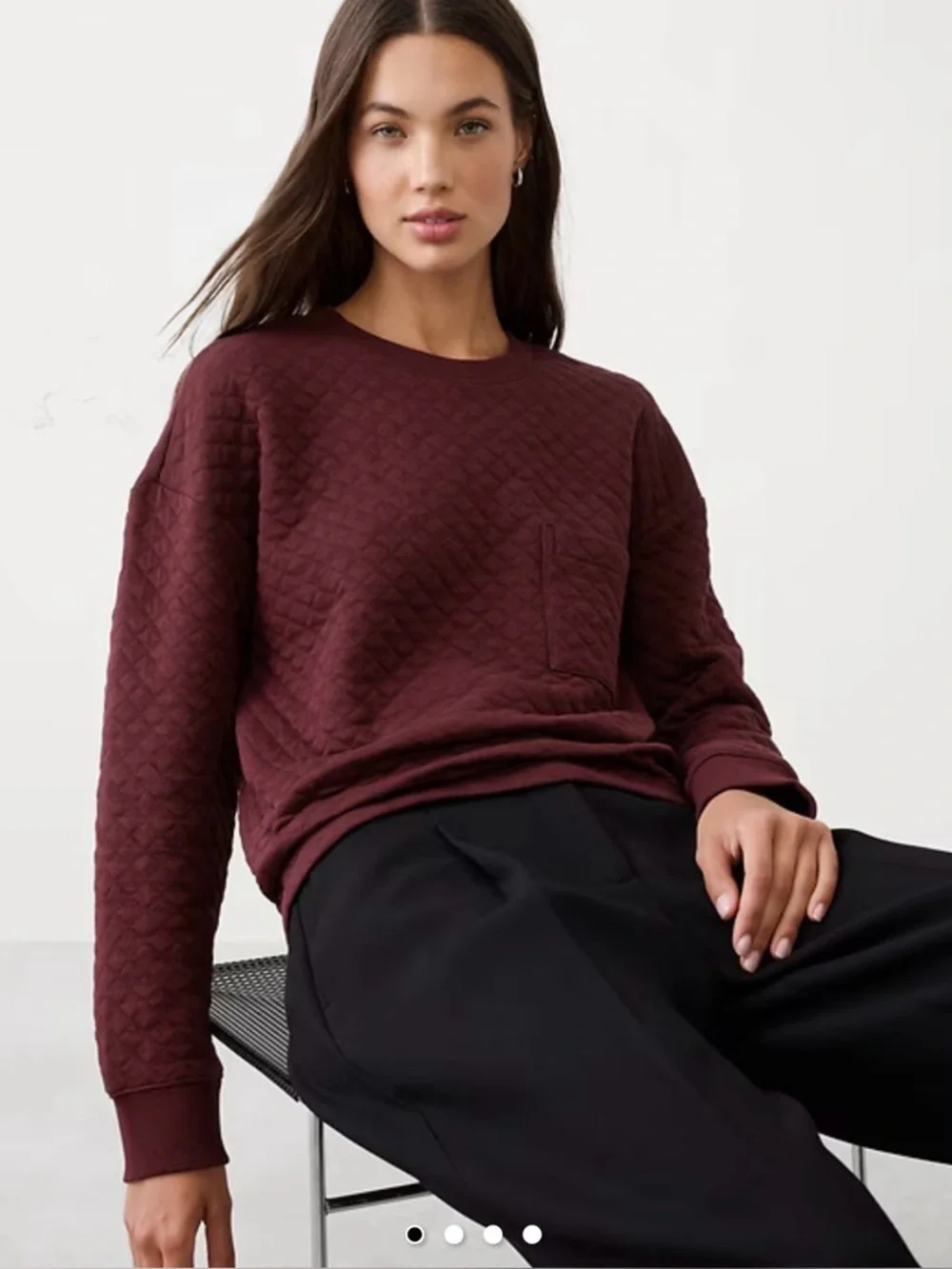 Banana Republic - QUILTED SWEATSHIRT - Small - Picture 1 of 9